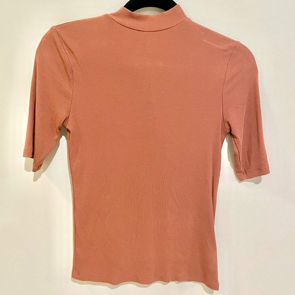 A New Day Pink Fitted Tee Mid-length sleeves